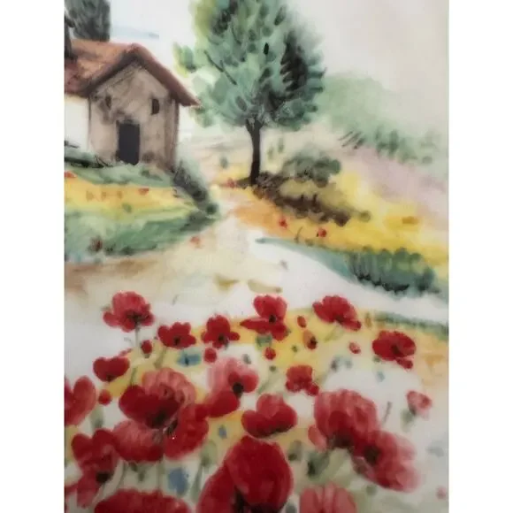 Ceramica Cuore Made in Italy Tuscan Poppies 8.5” Bowl